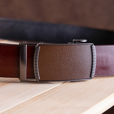 Ремень Vintage Мужской c пряжкой-автомат Коричневый (20339) Винница - изображение 7