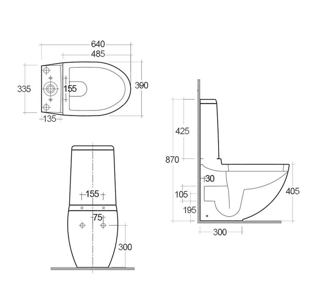 Комплект унитаз бачок крышка RAK Ceramics Reserva (RAK0028) Белый Киев - изображение 3