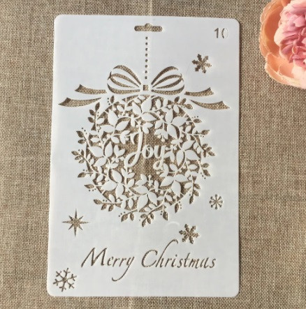 Трафарет новорічний іграшка 17 на 26 см сірий Київ - фото 1