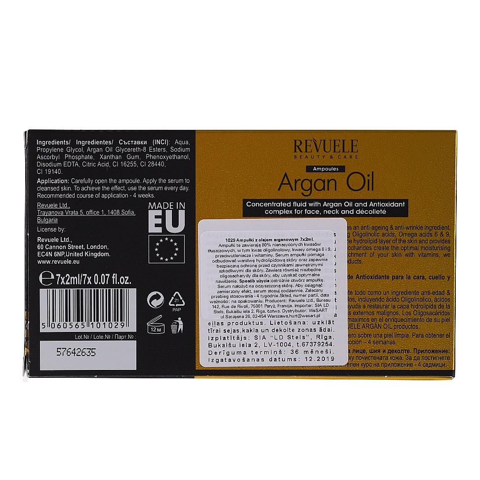 Концентрований флюїд з аргановою олією та антиоксидантним комплексом Ampoules Revuele 7х2 мл Київ - фото 3