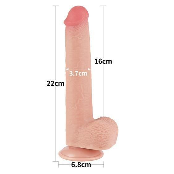Фалоімітатор - Sliding-Skin Dual Layer Dong 9" Flesh Sex Aura Київ - фото 3