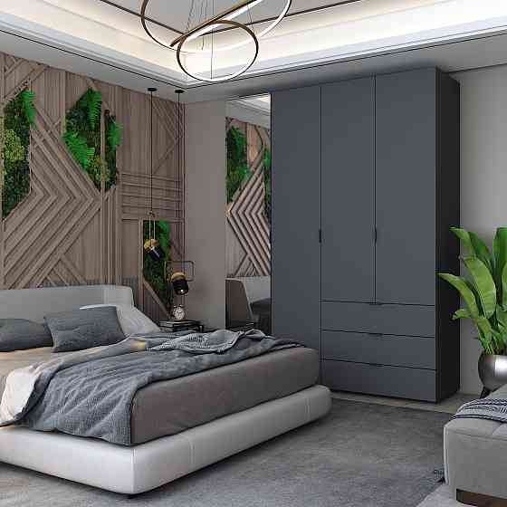 Комплект шкафов для одежды Doros Гелар (2 шт.) 155х49,5х203,4 см Зеркало/Графит (DRS-011135) Днепр