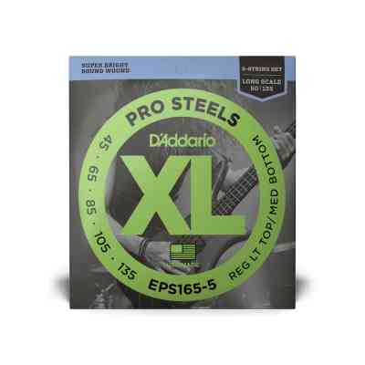 Струни для гітари D&apos;Addario XL Pro Steels Bass Reg Light Top / Med Bottom 5-String (45-135) (EPS165-5) Вінниця
