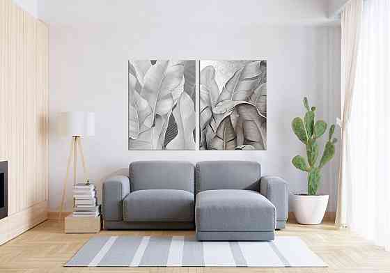 Модульная картина в гостиную / спальню   Листя квітки  TLV-2_006 Київ