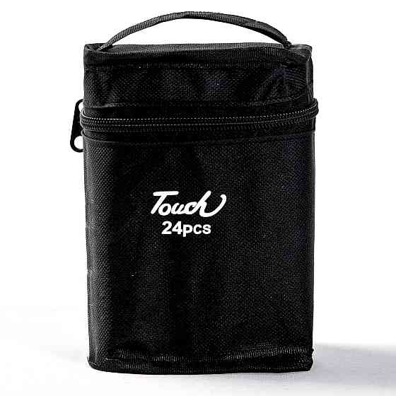 Набір професійних двосторонніх маркерів Touch для скетчинга 24 кольору в чохлі, Фломастери для малювання Кам'янець-Подільський