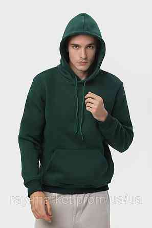 Худи мужское базовое утепленное RAY BASIC темно-зеленое (U0401M-Bottle Green) L Киев