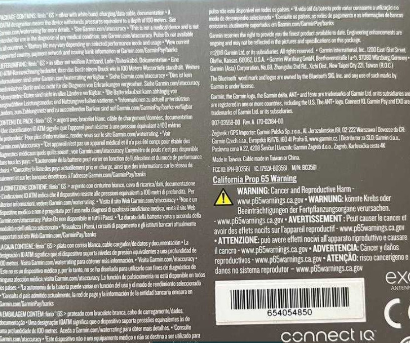 Смарт-Часи Спортивний годинник Garmin Fenix 6S Silver with White Band Київ - фото 1