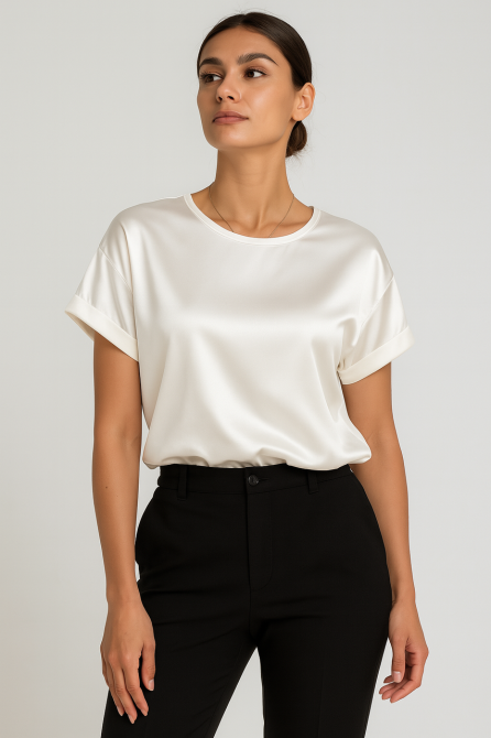 Жіноча футболка з шовку Армані Білий L Харків - фото 2