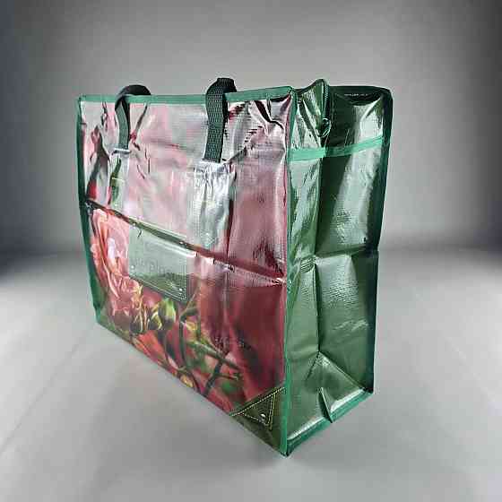 Полипропиленовая сумка на змейке  хозяйственная  с цветным рисунком №2 Розы (1 шт) Харьков