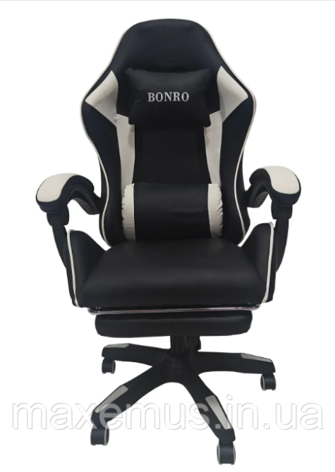 Кресло с регулировкой спинки B 9 4 5 с подставкой для ног кресло для геймера компьютерное белое Мостиська - фото 17