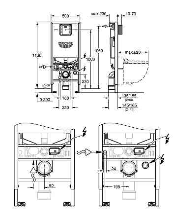 Система инсталляции для унитаза 3 в 1 Grohe Rapid SLX (39598000) Киев
