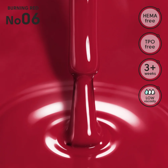 Гель-лак для ногтей 06 Burning Red Shelly 12 мл Киев