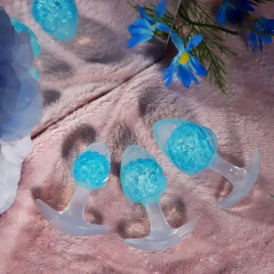 Анальная пробка Liebe Seele Icecream-shaped Crystal Anal Plug - Blue Medium Львов