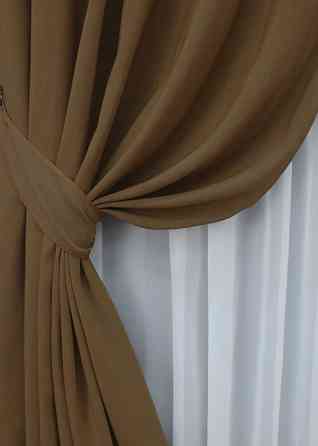 Шторна жакардова тканина, колекція "Ібіца" висота 2,8м колір коричневий 698ш Київ