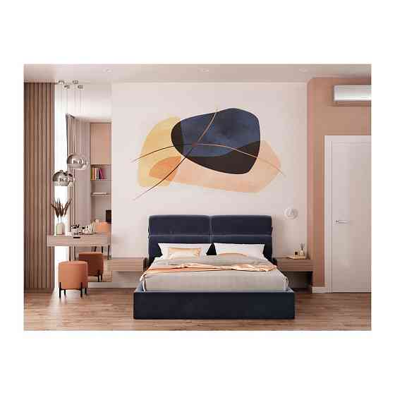 Ліжко EdinburghDesign Roma 08 VIP з додатковою металевою цільнозварною рамою 140x190 синій Київ