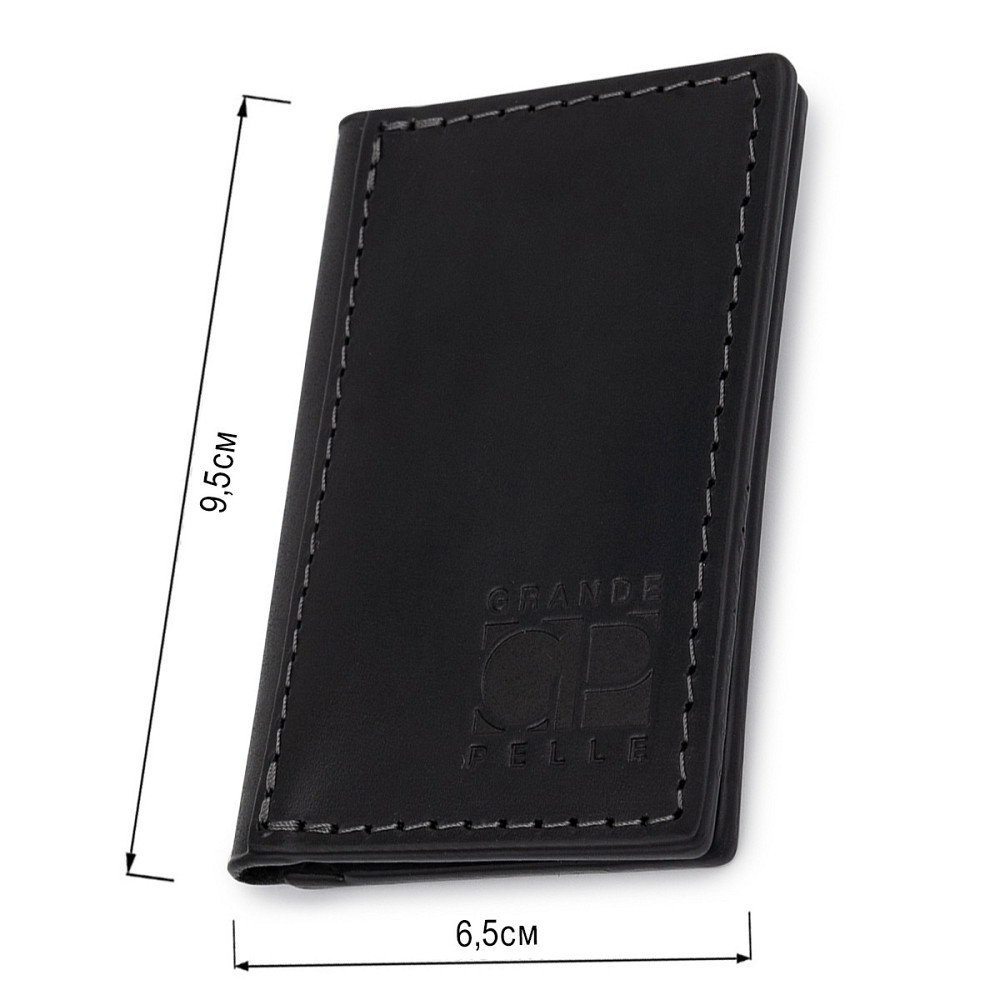 Кожаный компактный картхолдер Черный (GRANDE PELLE) Киев - изображение 7