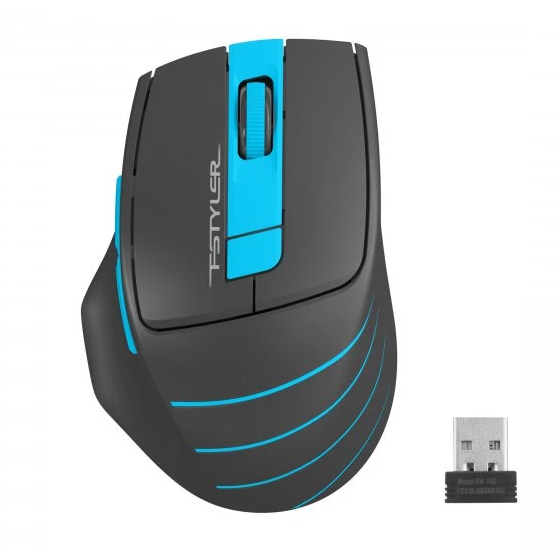 Мишка бездротова безшумна A4 Fstyler FG30S (Blue) чорний/блакитний Житомир - изображение 1