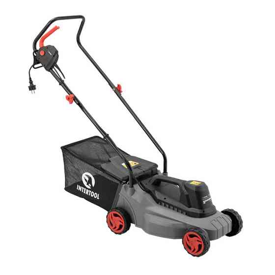Газонокосилка электрическая, 1.2 кВт, 3300 об/мин, ширина срезания 320 мм, высота среза 27/45/52 мм, контейнер 30 л INTERTOOL Киев