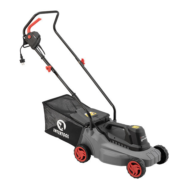 Газонокосарка електрична, 1,2 кВт, 3300 об/хв, ширина зрізання 320 мм, висота зрізання 27/45/52 мм, контейнер 30 л INTERTOOL Київ - фото 1