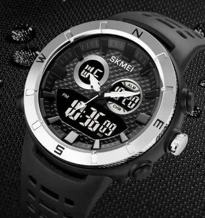 Часы мужские наручные спортивные Skmei 2014 (Черный с серебристым) Винница