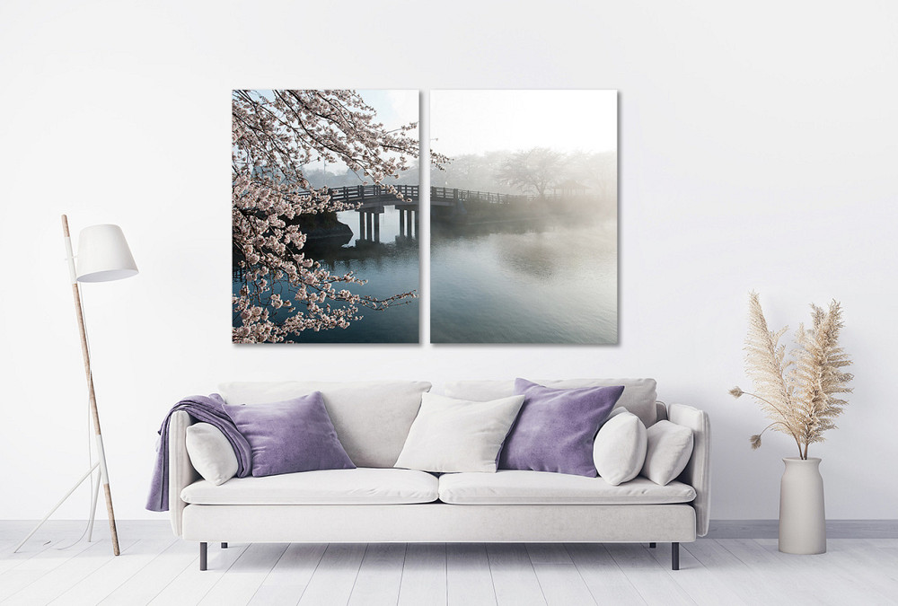 Модульна картина у вітальню/ спальню Озеро в тумані TLV-2_072 70x102 см Київ - фото 2