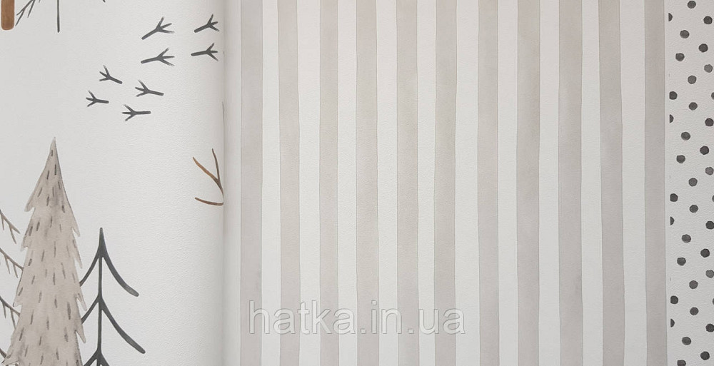 Шпалери флізелінові еко Rasch Kids World 0.53х10 дитячі смуги сірі білі Київ - фото 2