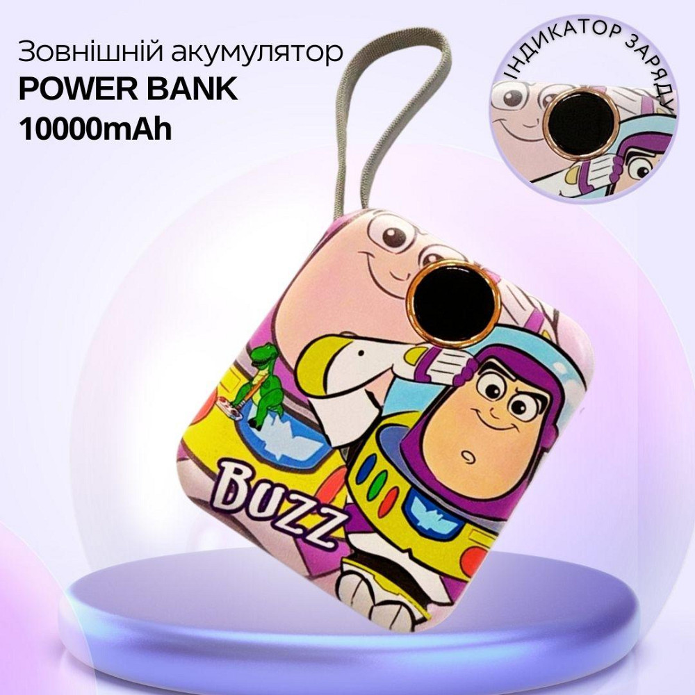 Павербанк зі швидкою зарядкою 10000мАг, Power Bank з двома вбудованими кабелями Lightning і Type-C, 120W Buzz Кам'янець-Подільський - фото 1