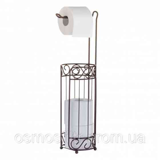 Тримач для туалетного паперу Axentia Ностальджі порошкова фарба коричневий Ø 15 Н 57 см (282082) Київ