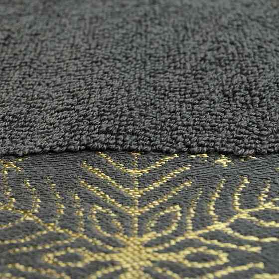 Комплект махровых полотенец Новогодние Merry Christmas Снег 3шт GM Textile 50х90см, 50х90см, 70х140см 500г/м2 (Темно-Серый) Сумы