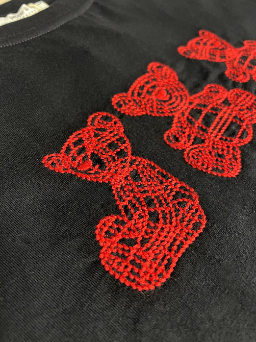 Футболка женская Pepper&mint BX24-68 с вышивкой медвежата черная, черный, M Киев - изображение 11