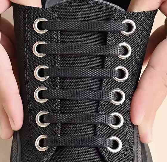 Шнурки силіконові ліниві 16 шт Чорний Сміла