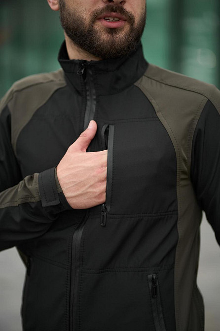 Чоловічий костюм Intruder Softshell куртка спортивна і штани карго весна осінь хакі+чорний Одеса - фото 4