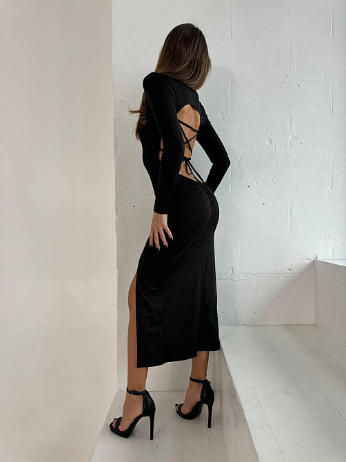 Женское элегантное праздничное миди-платье микродайвинг Одесса - изображение 3