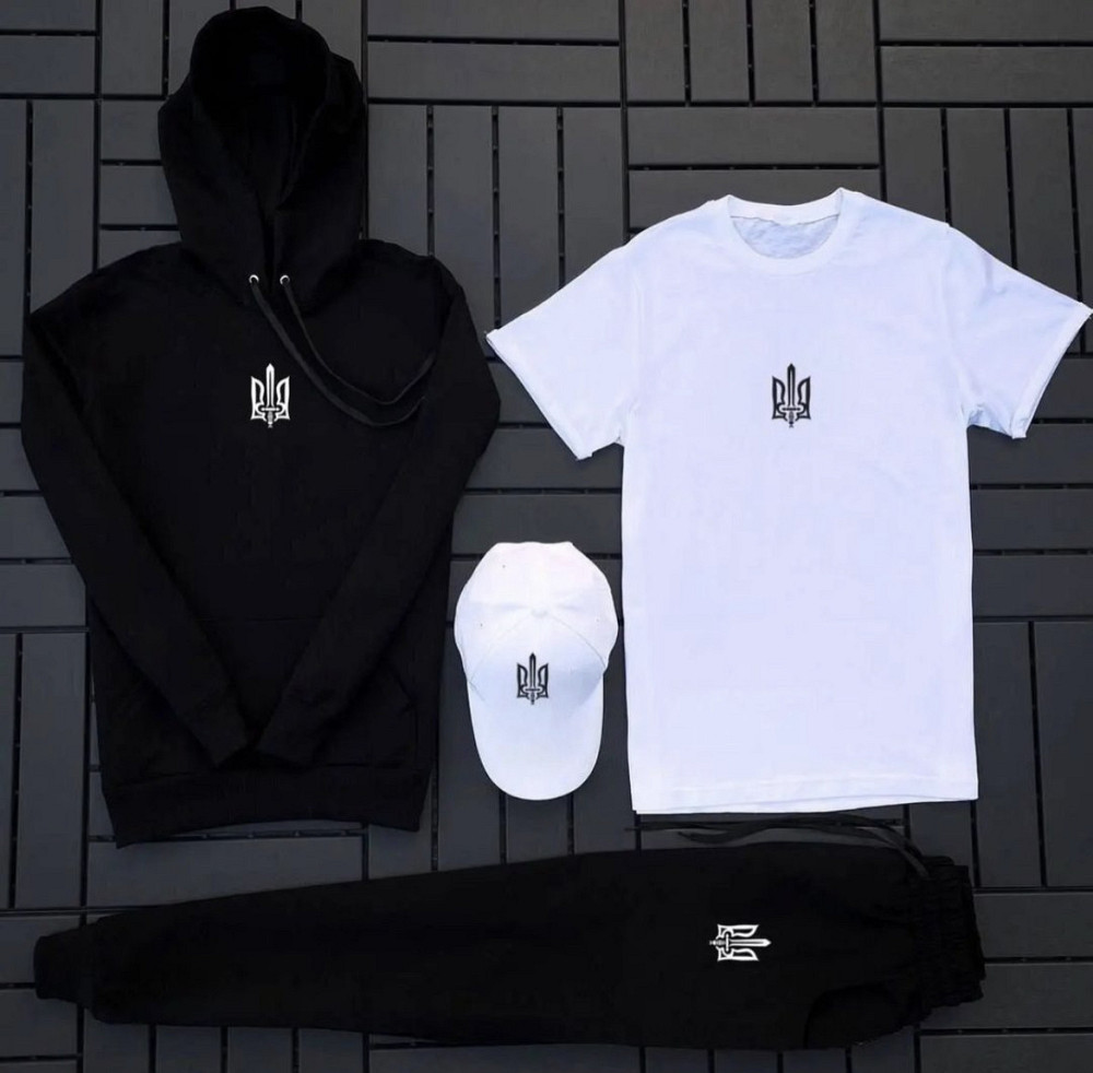 Комплект весняний: Худі \ джогери \ футболка та кепка з тризубом Черновцы - изображение 1