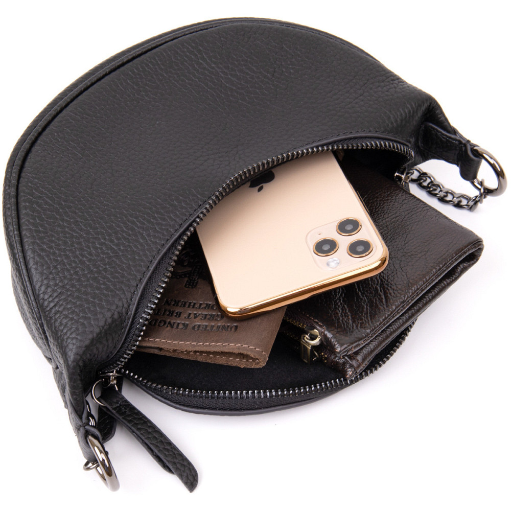 Сумка клатч з ланцюжком Vintage 20409 Чорна Київ - фото 6