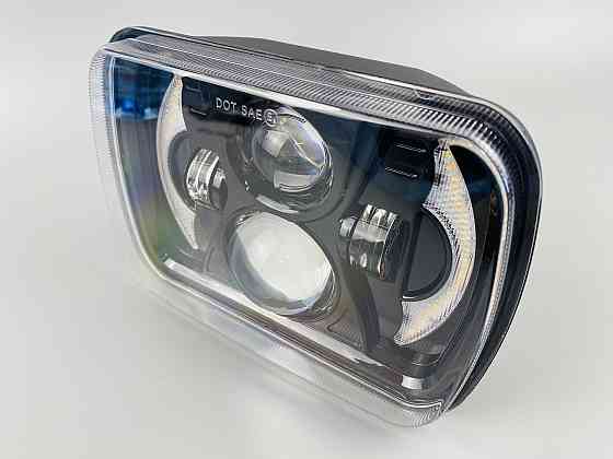 Фара LED прямокутна 95W ближній + дальній + повороти алюмінієвий корпус Мукачево