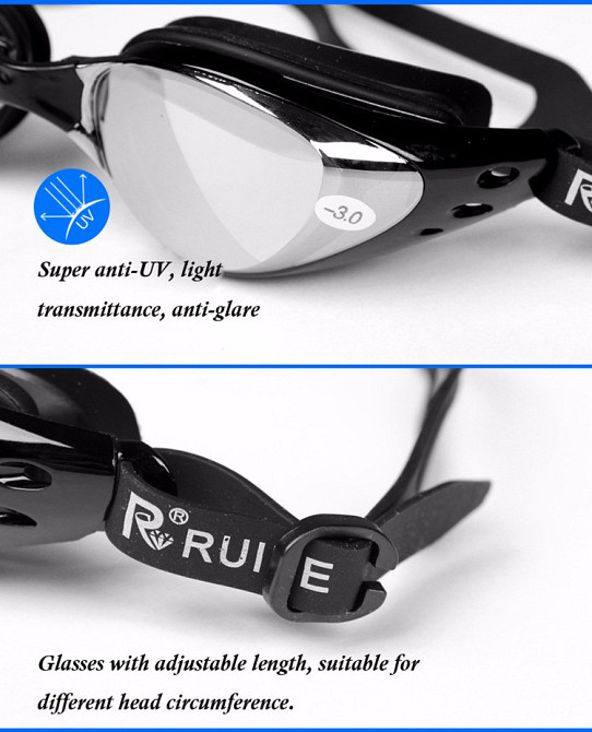 Окуляри для підводного плавання професійні сині Київ - фото 5