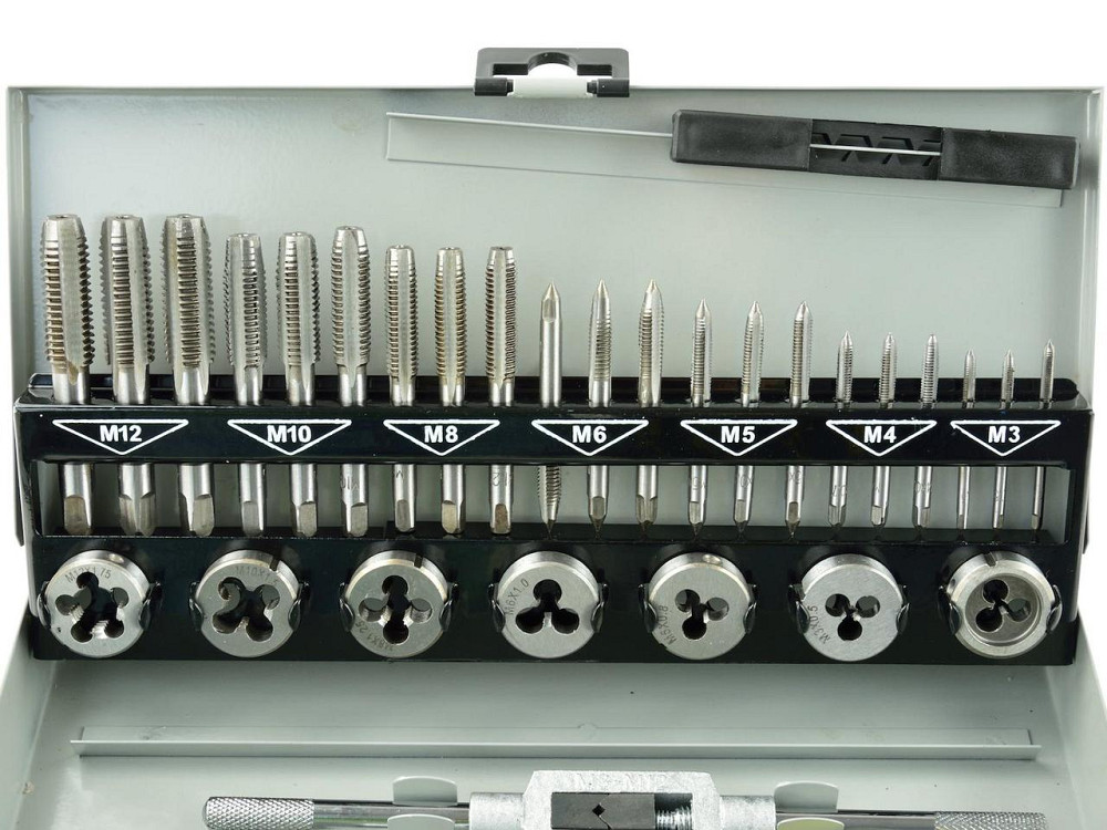 Набір мітчиків і плашок "GeKo" M3-M12, к-т 32 шт. Стрый - изображение 2