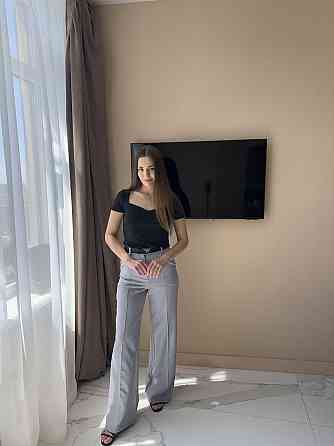 Жіночі базові стильні штани палаццо Сірий, 44 Одеса