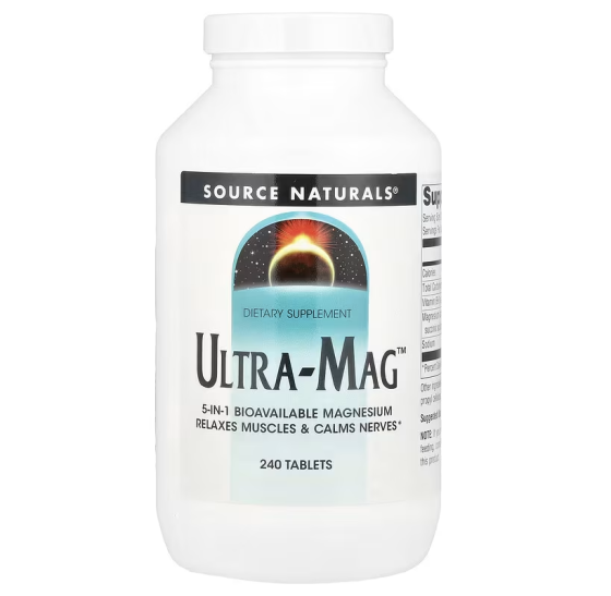 Магний (ультра), Ultra-Mag, Source Naturals, 240 таблеток Луцк