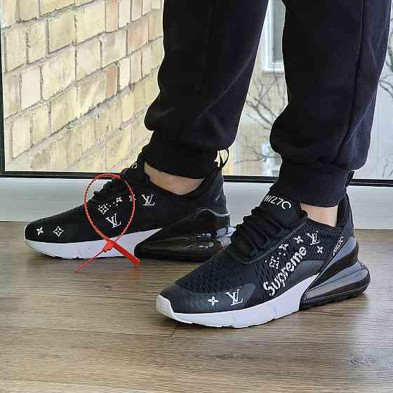 Кроссовки Nike 270 Мужские Черные Найк с Амортизацией Тканевые Летние Сеточка (размеры: 41,42,43,44,45) - 001 Днепр