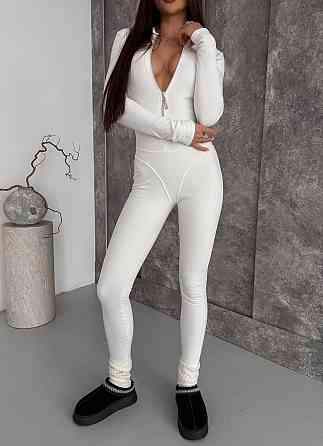 Женский теплый облегающий комбинезон пума Белый, 44/46 Одесса