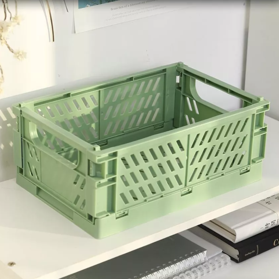 Контейнер для зберігання дрібниць, 25.5×15×9.7см, пластиковий кошик з ручками, зелений Кам'янець-Подільський