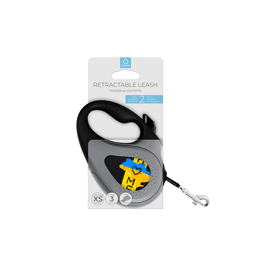 Повідець-рулетка для собак WAUDOG R-leash, малюнок "Дом", XS, до 12 кг, 3 м, світловідбивна стрічка чорний Вінниця - фото 4