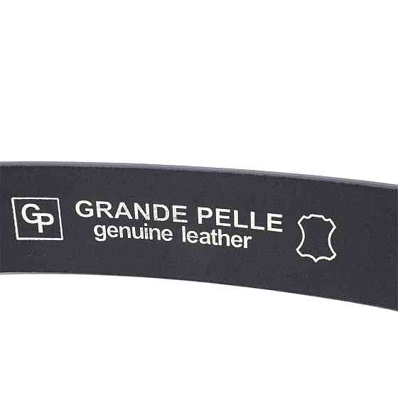 Интересный ремень под джинсы из натуральной кожи GRANDE PELLE 11687 Черный Киев
