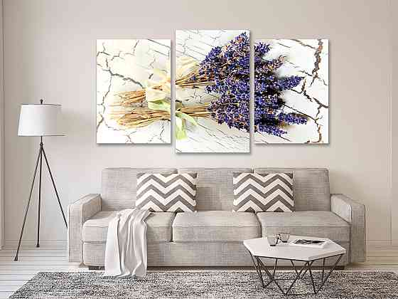 Модульная картина в гостиную / спальню Лаванда Art-620_3 70x130 см Киев