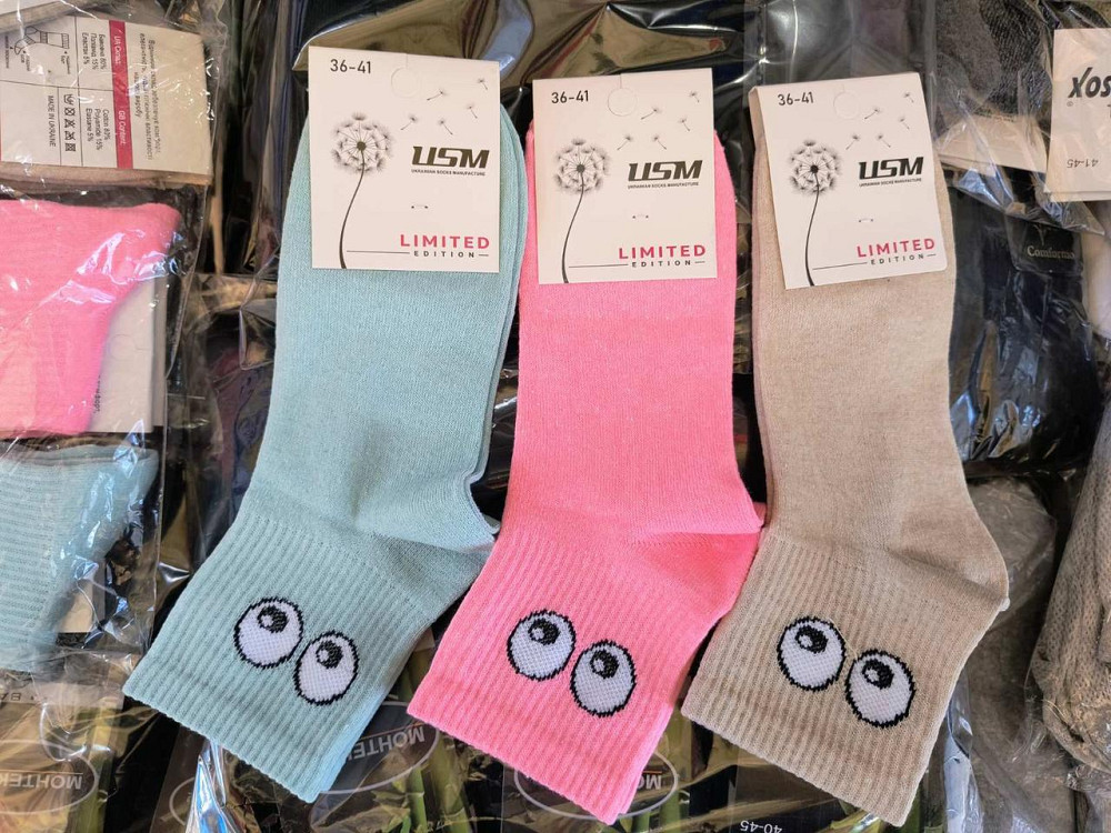 Женские носки хлопковые средние по высоте 3 шт разного цвета тм USML3 Киев - изображение 2