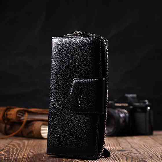 Шкіряний жіночий гаманець з блоком для карт та документів Tony Bellucci 21955 Чорний Київ