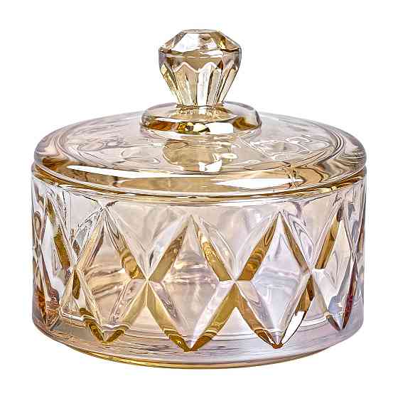 Yiwu Цукерниця з кришкою Ø 10 см скляна коричнева HP-YH-21 Коломия