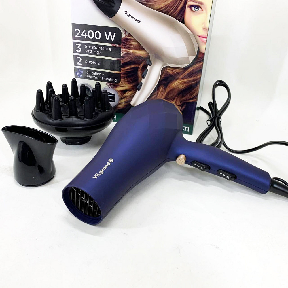 Електрофен для волосся VILGRAND VHD 2424TI 2400 Вт, Фен з режимом захисту волосся, Домашній фен EM-94 Київ - фото 3